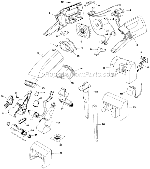 Page A Diagram and Parts List for DB6000 Type 3 Black and Decker Hand Vacuum